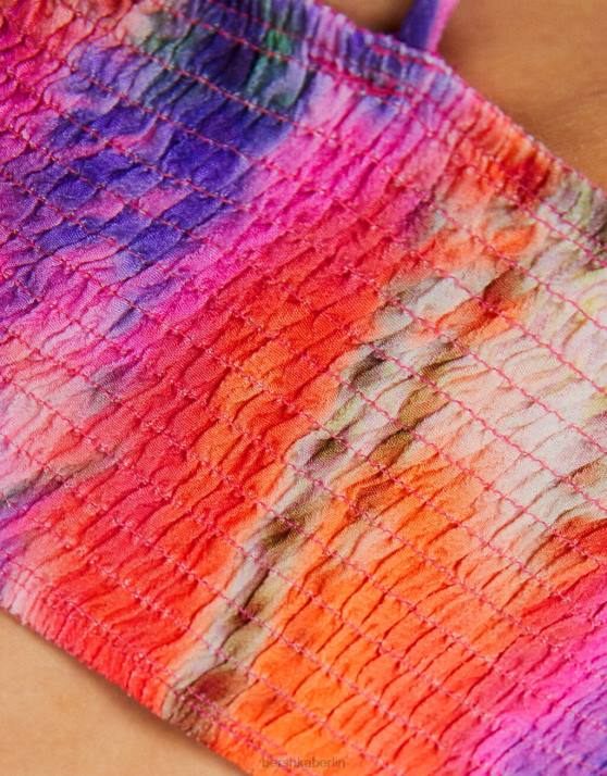 mehrfarbig Bershka Frauen Träger-Midikleid mit Ausschnitt H00J1837