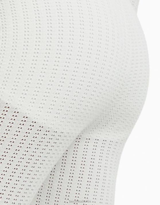 Creme Bershka Frauen Offen gestrickte Schlaghose H00J2041