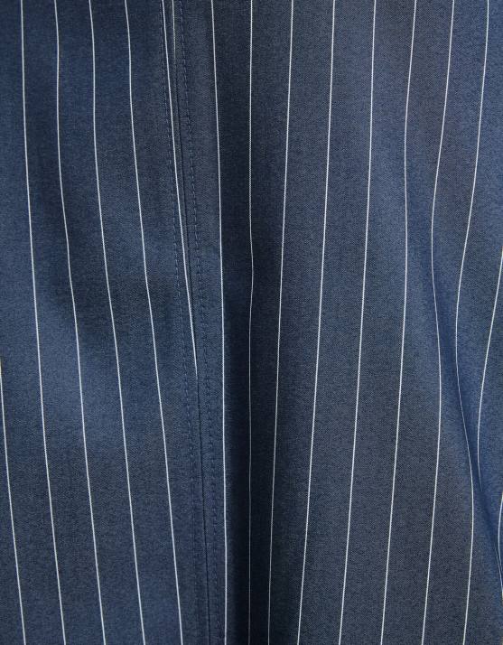 Dunkelblau Bershka Frauen Set aus Weste und Rock mit Nadelstreifenmuster H00J2000