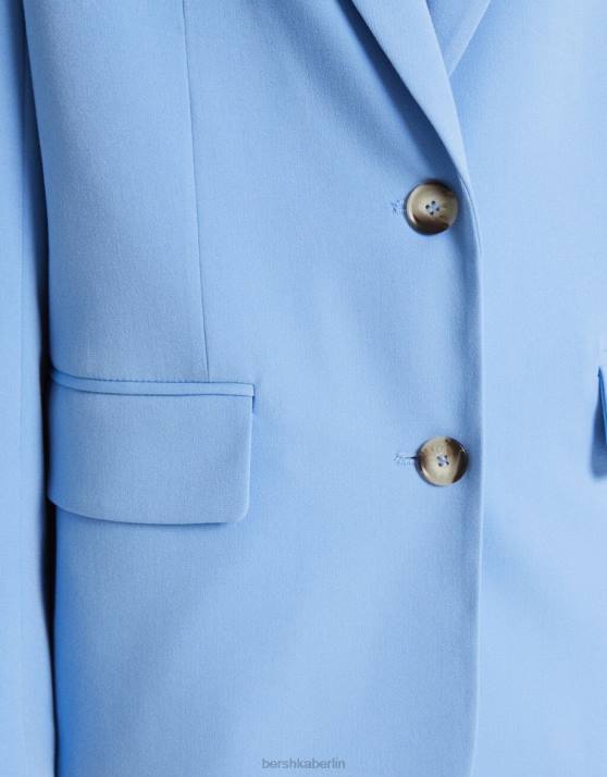 hellblau Bershka Frauen Locker geschnittener Blazer mit femininer Passform H00J2006