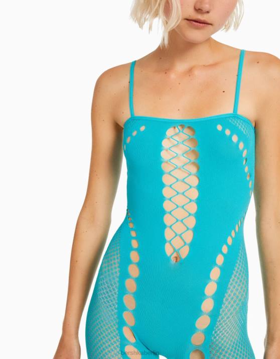 Türkis Bershka Frauen nahtloser Overall H00J1874