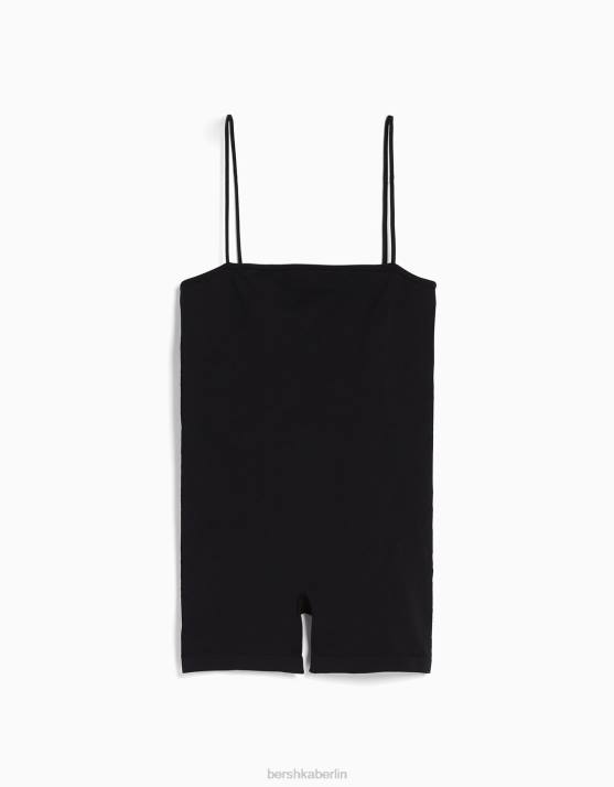 exklusiv Bershka Frauen Nahtloser Radoverall mit quadratischem Ausschnitt H00J57