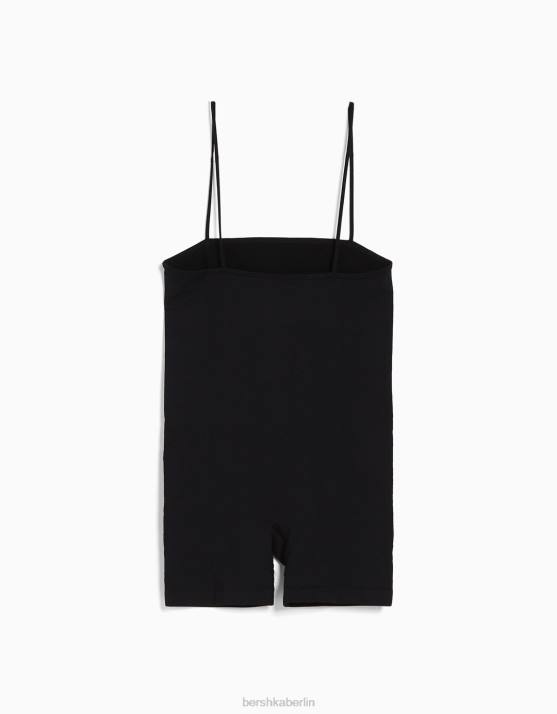 exklusiv Bershka Frauen Nahtloser Radoverall mit quadratischem Ausschnitt H00J57