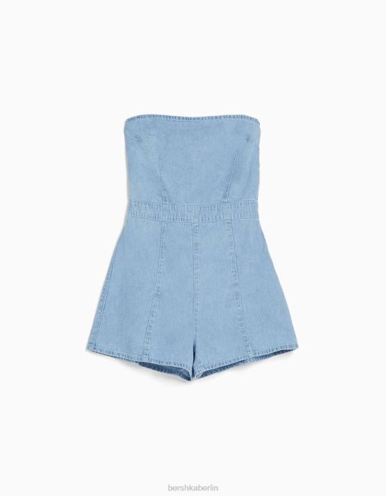 hellblau Bershka Frauen Denim-Strampler H00J123