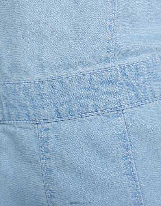 hellblau Bershka Frauen Denim-Strampler H00J123
