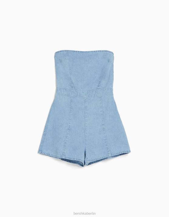 hellblau Bershka Frauen Denim-Strampler H00J4077