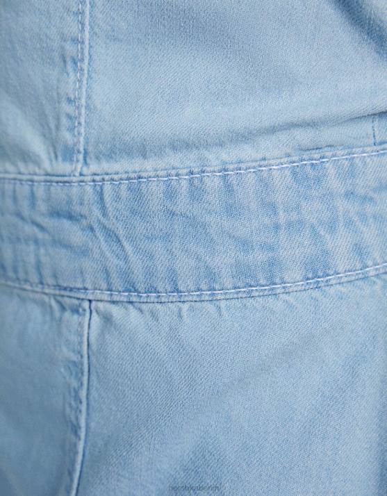 hellblau Bershka Frauen Denim-Strampler H00J4077