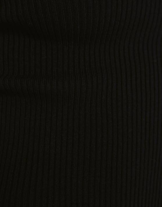 Schwarz Bershka Frauen Oberteil aus geripptem Jersey mit Polokragen H00J1037