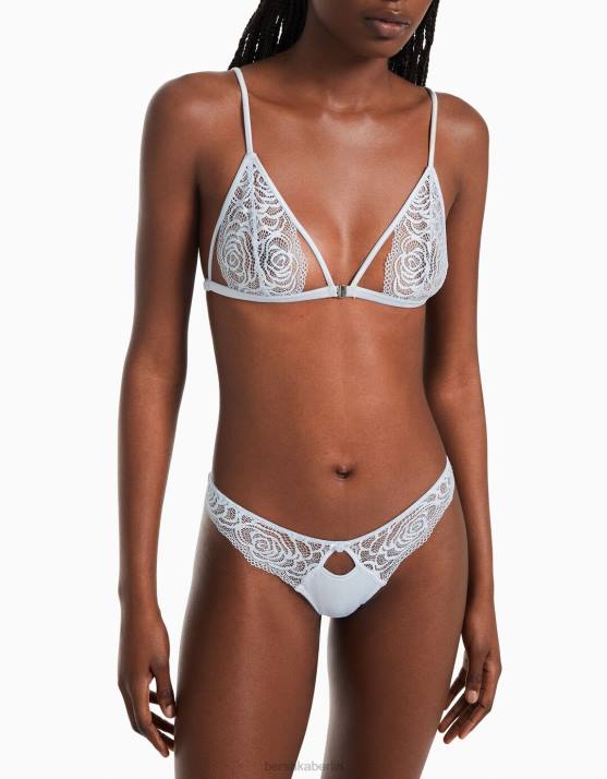 Blau Bershka Frauen Dreieckiger BH mit gerafften Trägern H00J1755