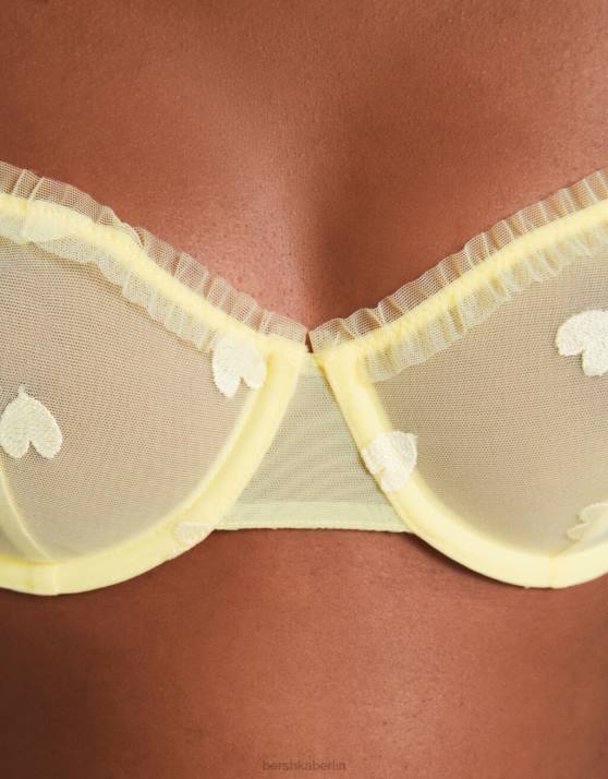 Gelb Bershka Frauen Rüschen-BH mit Bügel H00J1753