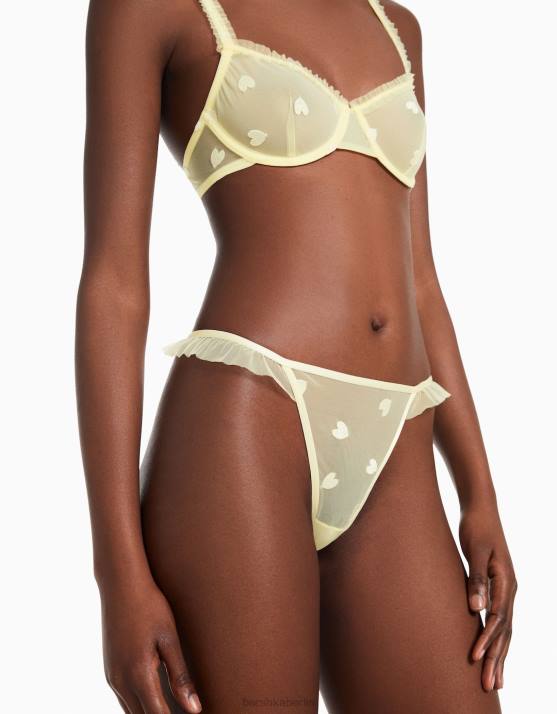 Gelb Bershka Frauen gerüschter Tanga H00J1743