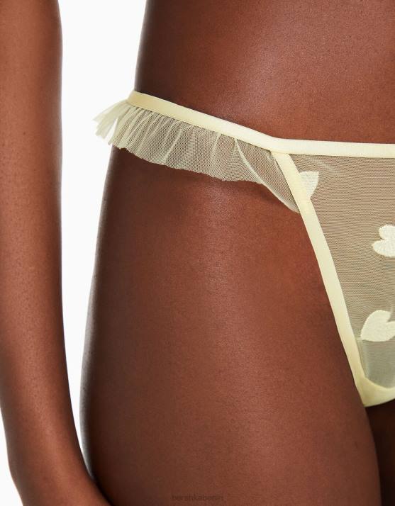 Gelb Bershka Frauen gerüschter Tanga H00J1743