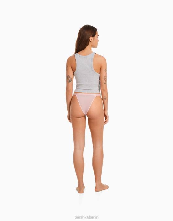 Schwarz Bershka Frauen 2er-Pack Tüll-Slips H00J1752