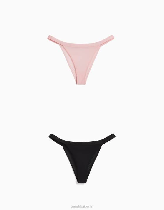 Schwarz Bershka Frauen 2er-Pack Tüll-Slips H00J1752