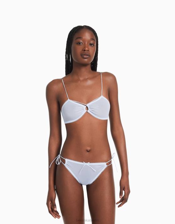 hellblau Bershka Frauen Dreieckiger BH mit gerafftem Detail H00J1762