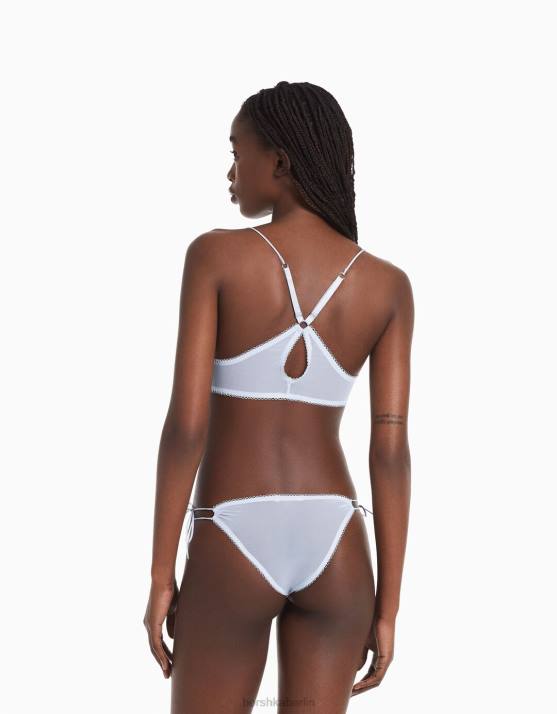 hellblau Bershka Frauen Dreieckiger BH mit gerafftem Detail H00J1762