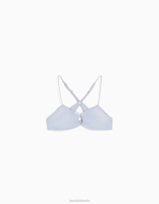 hellblau Bershka Frauen Dreieckiger BH mit gerafftem Detail H00J1762