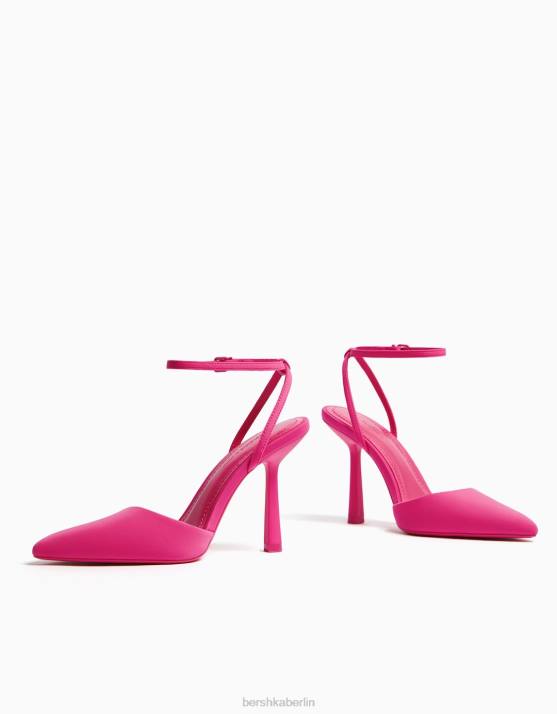 Fuchsie Bershka Frauen Slingback-Riemenschuhe mit Absatz H00J2264