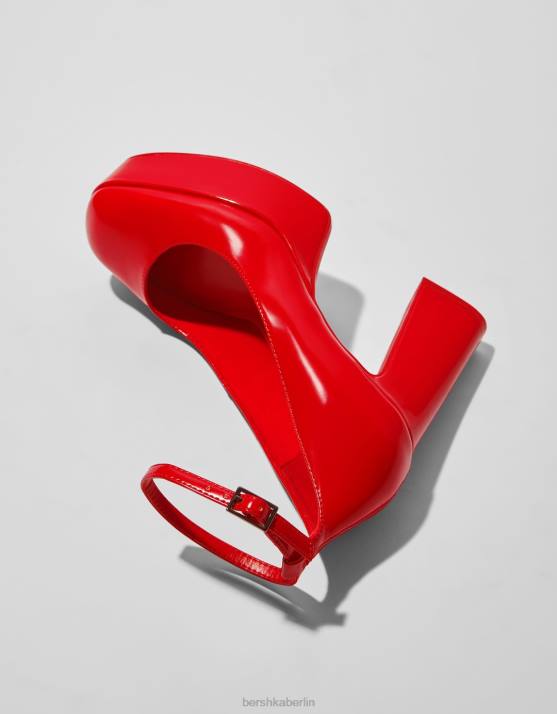 Rot Bershka Frauen XL-Plateau-High-Heel-Schuhe H00J2254