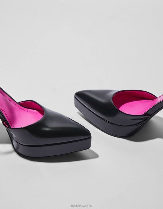 Schwarz Bershka Frauen Plateauschuhe mit hohem Absatz H00J2253