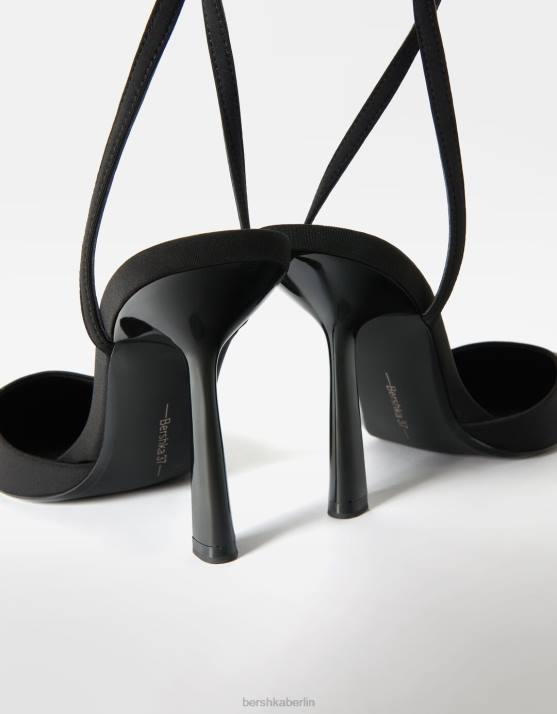 Schwarz Bershka Frauen Slingback-Riemenschuhe mit Absatz H00J2261