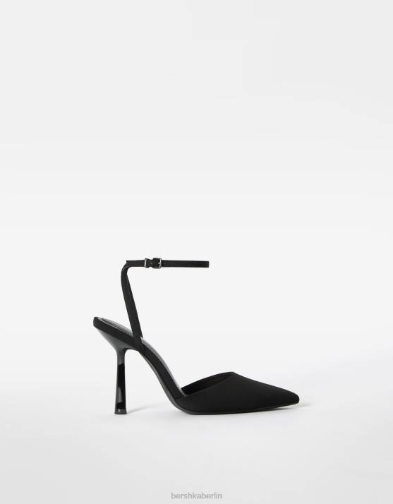 Schwarz Bershka Frauen Slingback-Riemenschuhe mit Absatz H00J2261