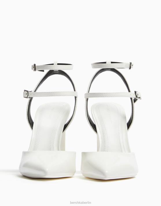 Weiss Bershka Frauen Slingback-Riemenschuhe mit Absatz H00J2251
