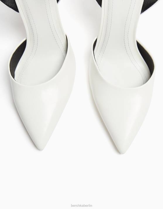 Weiss Bershka Frauen Slingback-Riemenschuhe mit Absatz H00J2251
