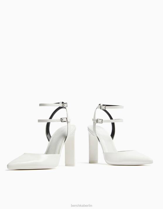 Weiss Bershka Frauen Slingback-Riemenschuhe mit Absatz H00J2251