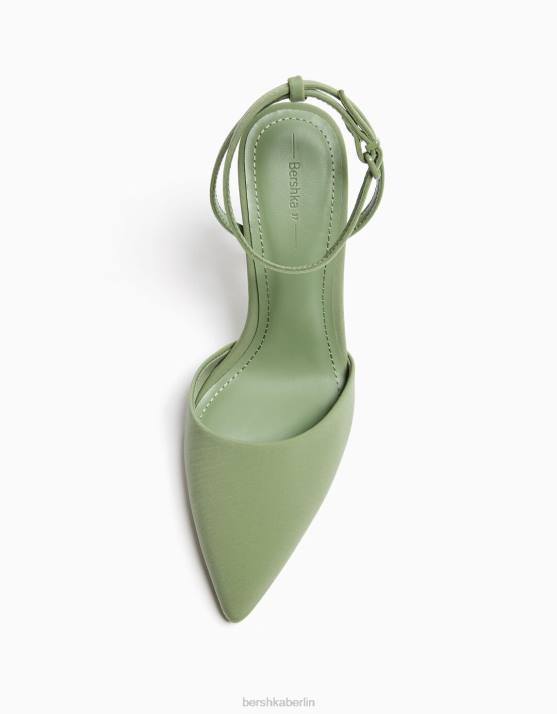 khaki Bershka Frauen Slingback-Riemenschuhe mit Absatz H00J2272