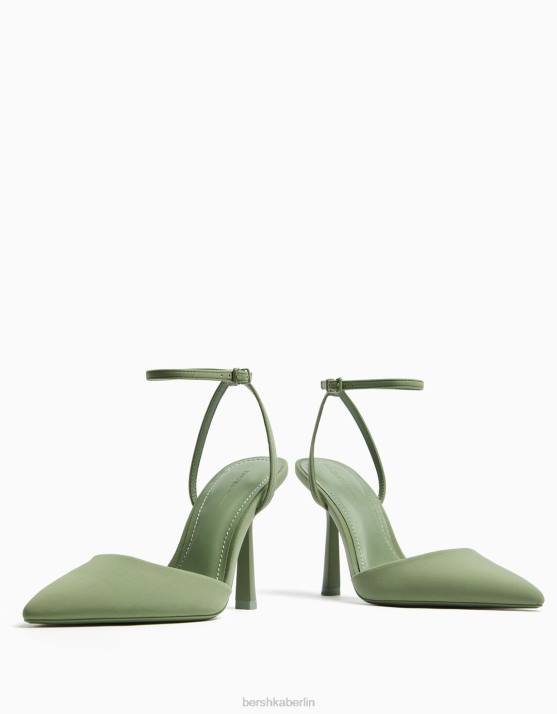 khaki Bershka Frauen Slingback-Riemenschuhe mit Absatz H00J2272