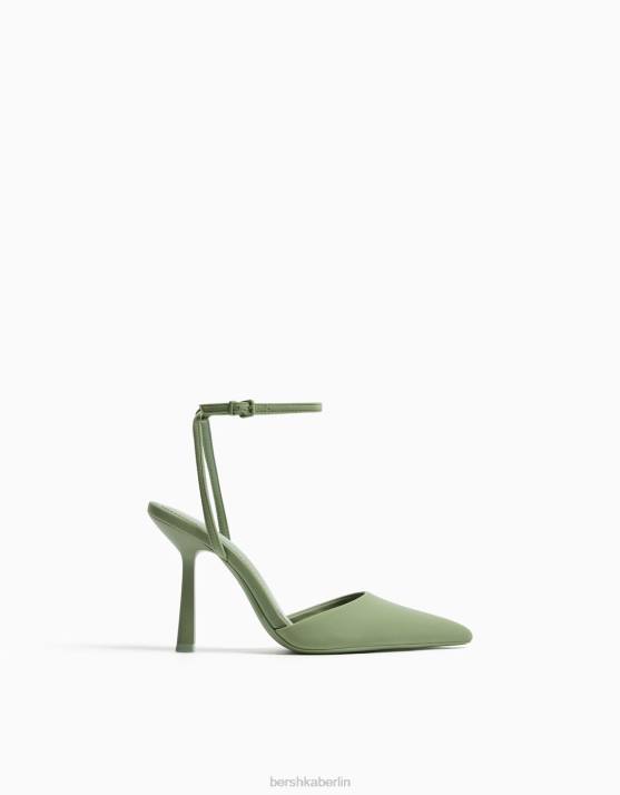 khaki Bershka Frauen Slingback-Riemenschuhe mit Absatz H00J2272