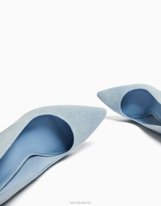 blau verwaschen Bershka Frauen Denim-High-Heel-Schuhe H00J1980