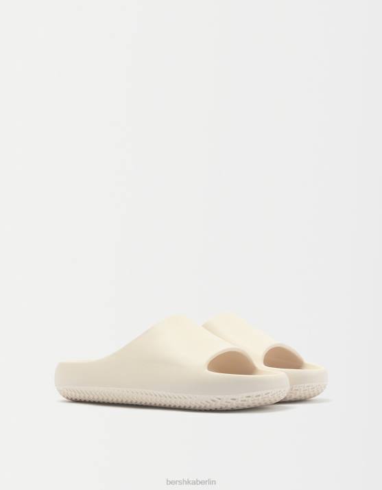 naturfarben Bershka Frauen strukturierte flache Sandalen H00J2238