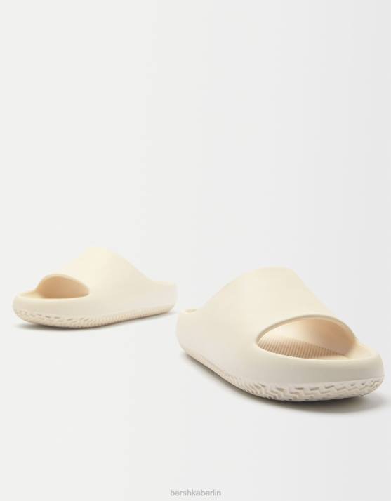 naturfarben Bershka Frauen strukturierte flache Sandalen H00J2238