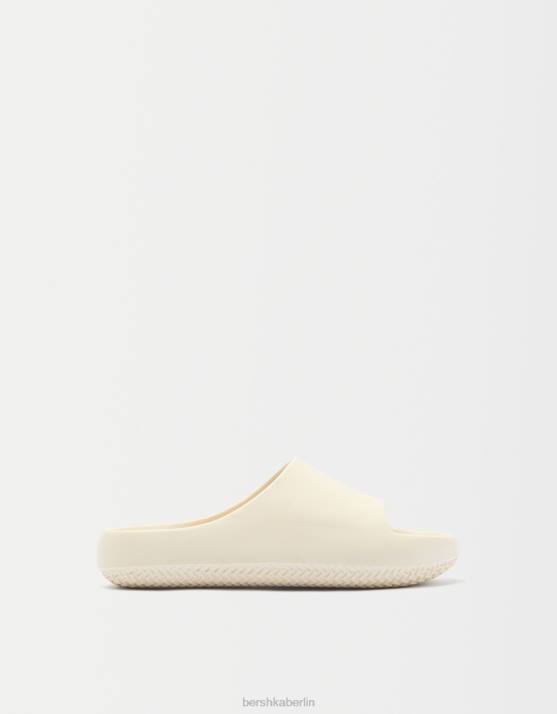 naturfarben Bershka Frauen strukturierte flache Sandalen H00J2238