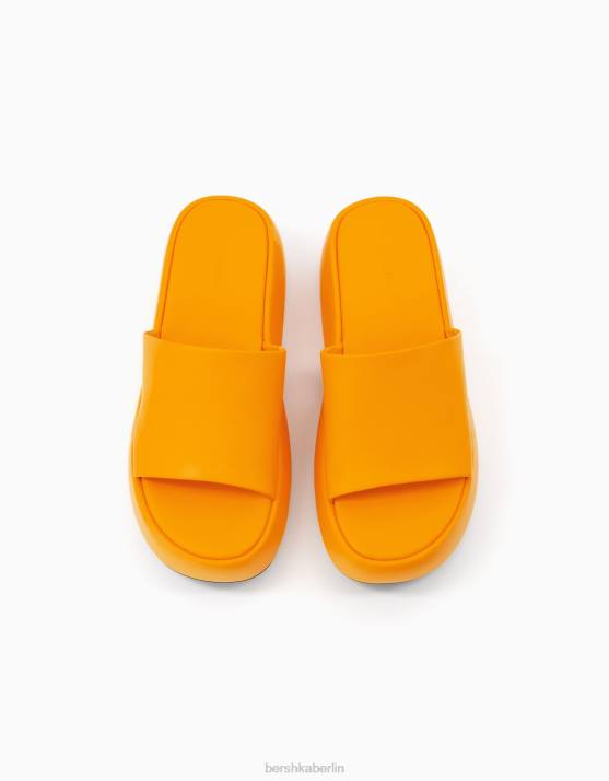 orange Bershka Frauen Plateausandalen H00J2211