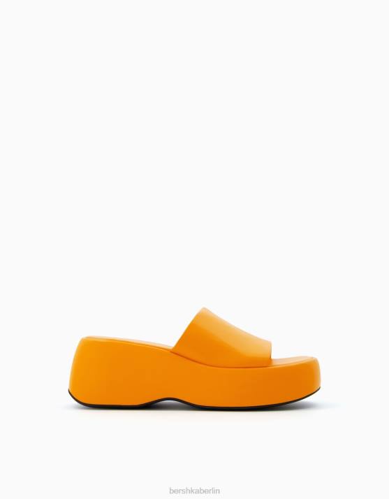 orange Bershka Frauen Plateausandalen H00J2211