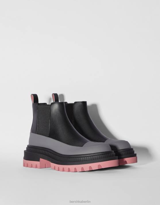 mehrfarbig Bershka Frauen Flache Stiefeletten mit farbiger Sohle H00J2317