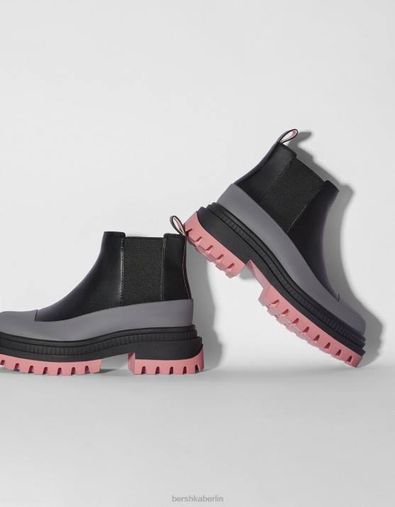 mehrfarbig Bershka Frauen Flache Stiefeletten mit farbiger Sohle H00J2317