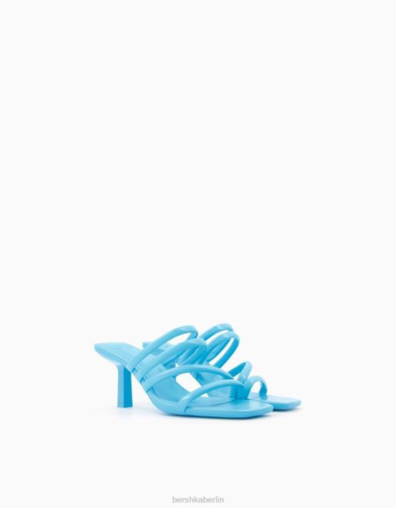 Blau Bershka Frauen High-Heel-Sandalen mit Schlauchriemen H00J2195