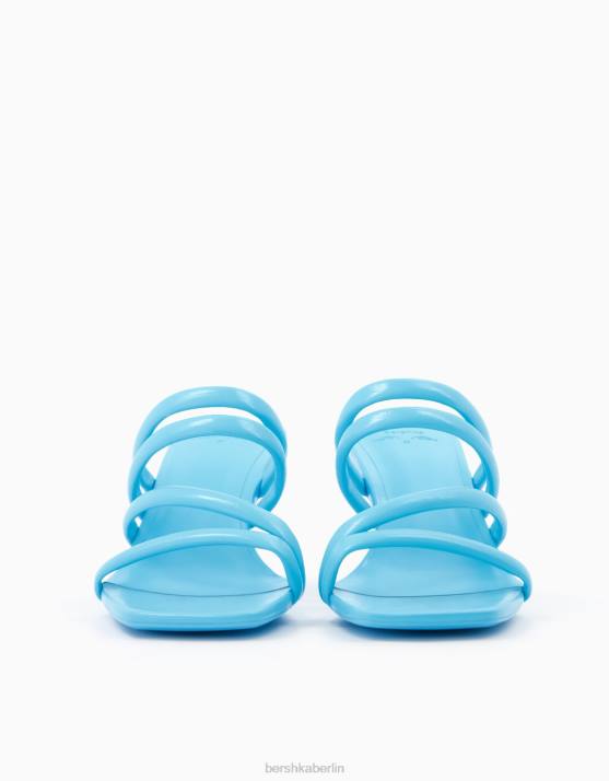 Blau Bershka Frauen High-Heel-Sandalen mit Schlauchriemen H00J2195