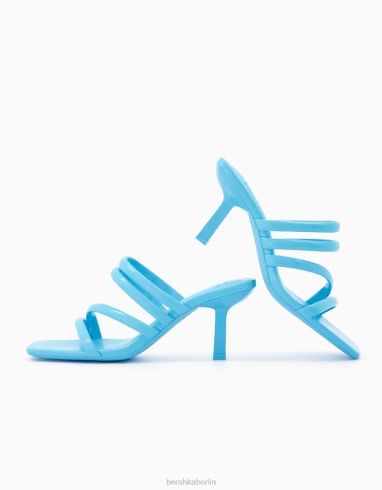 Blau Bershka Frauen High-Heel-Sandalen mit Schlauchriemen H00J2195