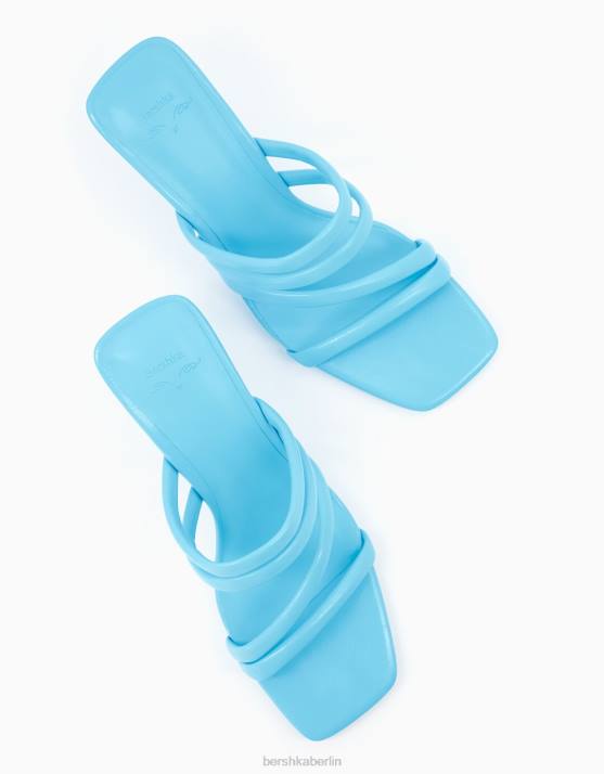 Blau Bershka Frauen High-Heel-Sandalen mit Schlauchriemen H00J2195