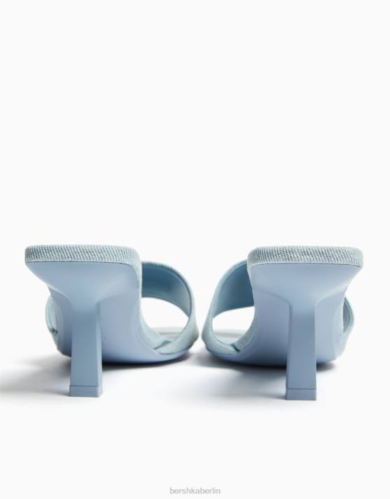 Blau Bershka Frauen Jeanssandalen mit hohem Absatz H00J1900