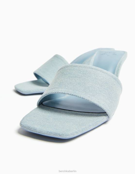 Blau Bershka Frauen Jeanssandalen mit hohem Absatz H00J1900
