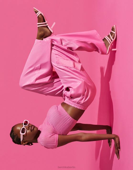 Rosa Bershka Frauen Riemchensandalen mit Stilettoabsatz H00J2165