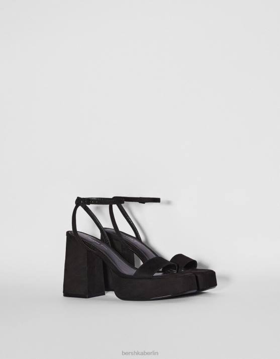 Schwarz Bershka Frauen Plateausandalen mit hohem Absatz H00J2170