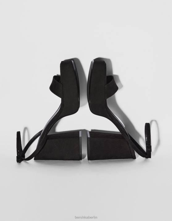 Schwarz Bershka Frauen Plateausandalen mit hohem Absatz H00J2185