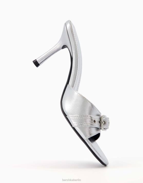 Silber Bershka Frauen metallische High-Heel-Sandalen H00J2138